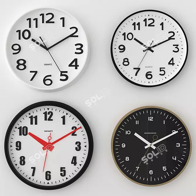 Timeless Elegance Wall Clock 3D model image 1