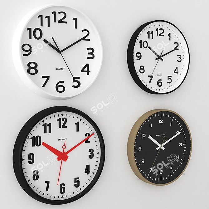 Timeless Elegance Wall Clock 3D model image 2