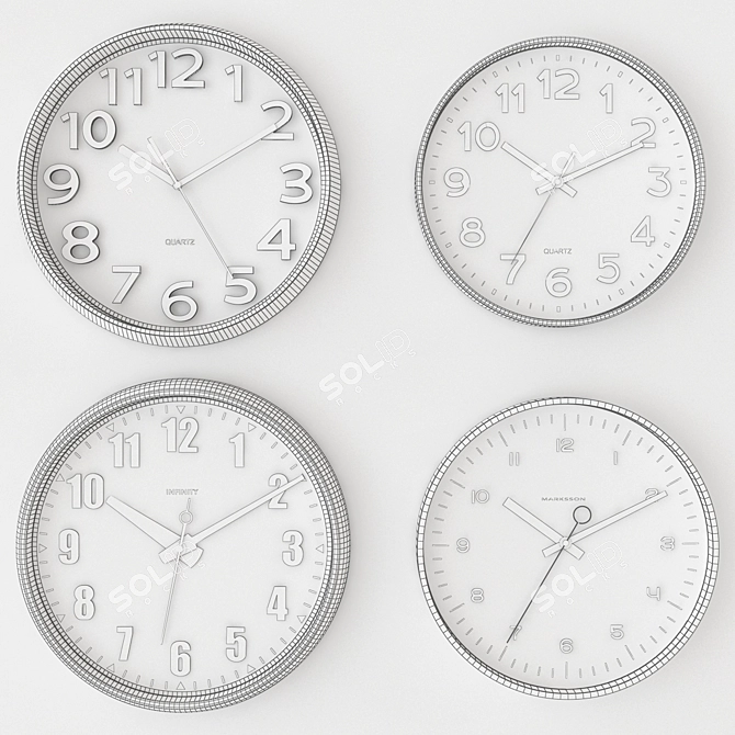 Timeless Elegance Wall Clock 3D model image 3