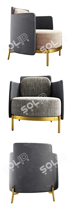 Modern Minotti Tape Armchair: Sleek Design for Comfort 3D model image 2