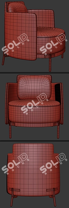 Modern Minotti Tape Armchair: Sleek Design for Comfort 3D model image 3