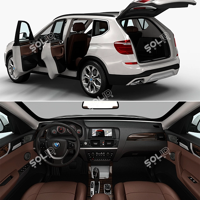 Detailed BMW X3 3D Model 3D model image 2