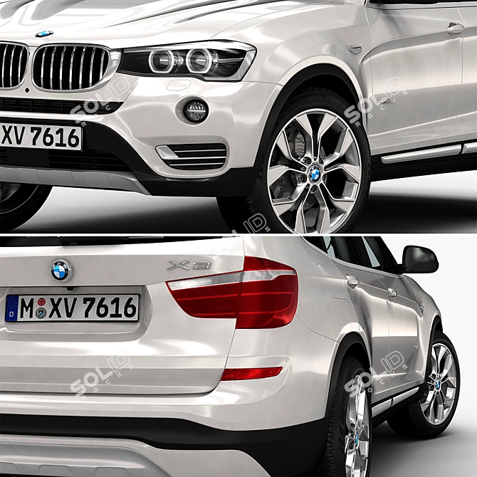 Detailed BMW X3 3D Model 3D model image 3