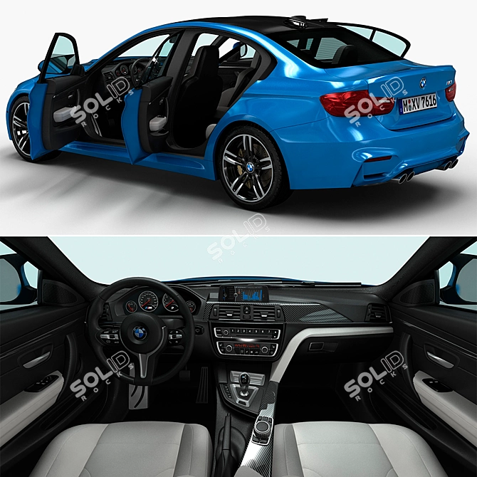 High-Quality BMW M3 3D Model 3D model image 2