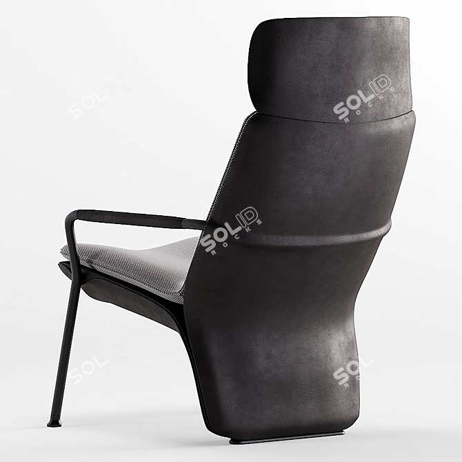 Elegant Arabesque Armchair 3D model image 2