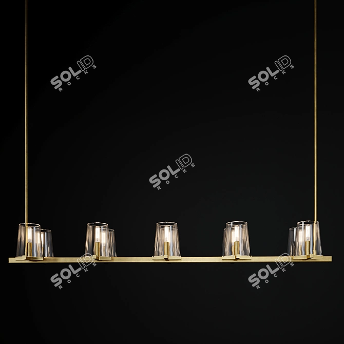 Modern Linear Chandelier - Pauillac 3D model image 1