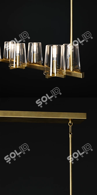 Modern Linear Chandelier - Pauillac 3D model image 2