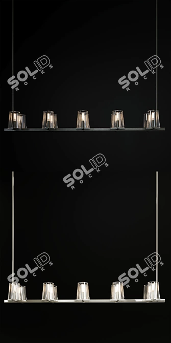 Modern Linear Chandelier - Pauillac 3D model image 3