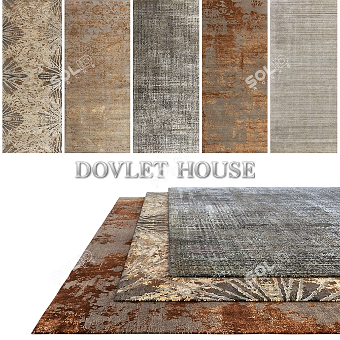 DOVLET HOUSE 5pc Carpets (Part 287) - Luxurious Collection 3D model image 1