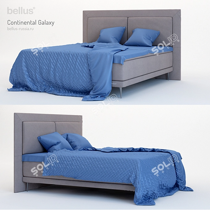 Elegant Galaxy Bed 3D model image 1