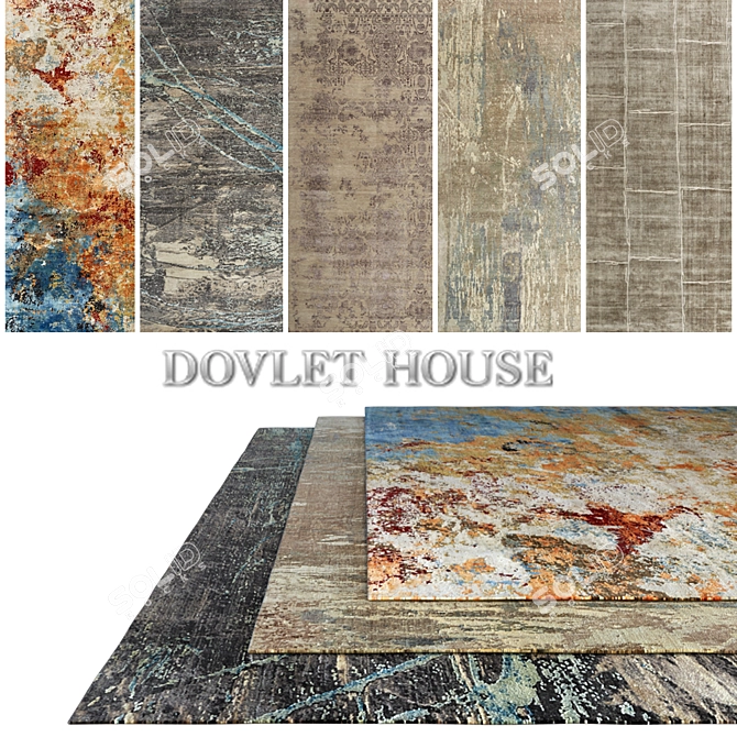 Luxurious Carpets by DOVLET HOUSE - Set of 5 3D model image 1