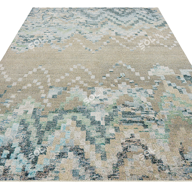 Ocean Yeti Wool Blend Rug 3D model image 2