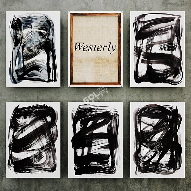 Modern Abstract Art: Westerly Collection 3D model image 1