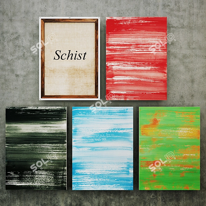 Abstract Schist Paintings 3D model image 1