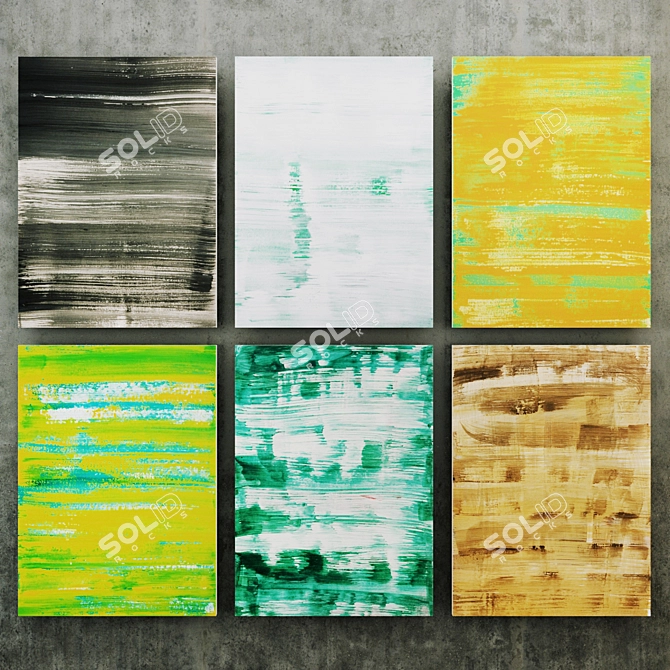 Abstract Schist Paintings 3D model image 2
