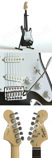 Squier Stratocaster Electric Guitar 3D model image 3