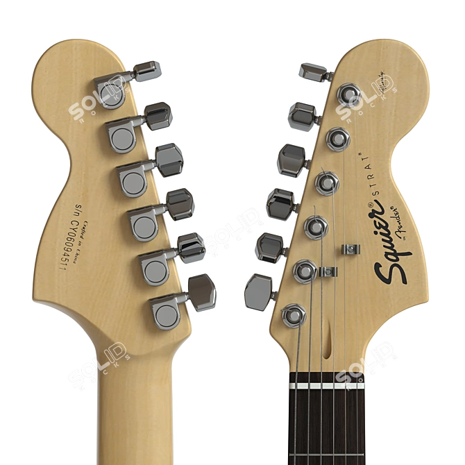 Squier Stratocaster Electric Guitar 3D model image 6