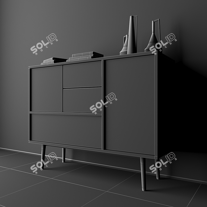 Modern Milton Highboard: Stylish & Functional 3D model image 3