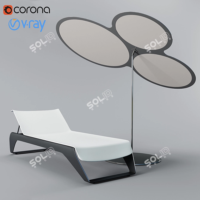 Modern Lounge Chair with PBR Finish 3D model image 1