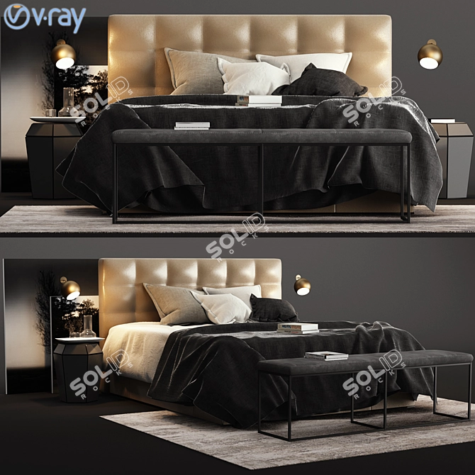 Stylish BoConcept MEZZO London Bed 3D model image 1