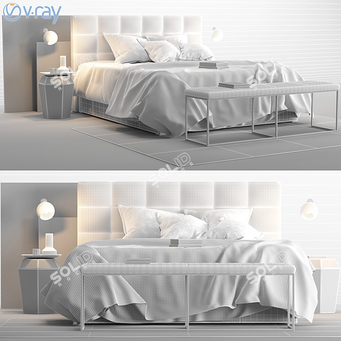 Stylish BoConcept MEZZO London Bed 3D model image 3