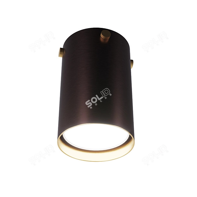 Vintage Brass Spot Lamp 3D model image 2