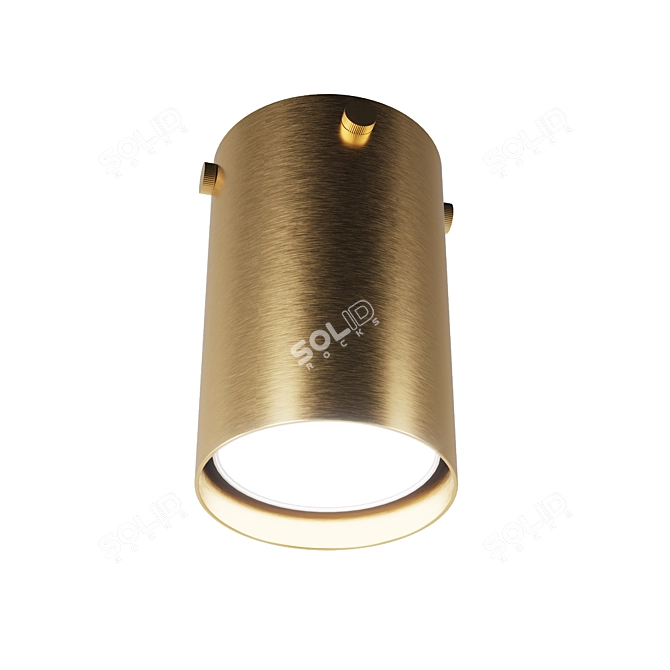 Vintage Brass Spot Lamp 3D model image 3