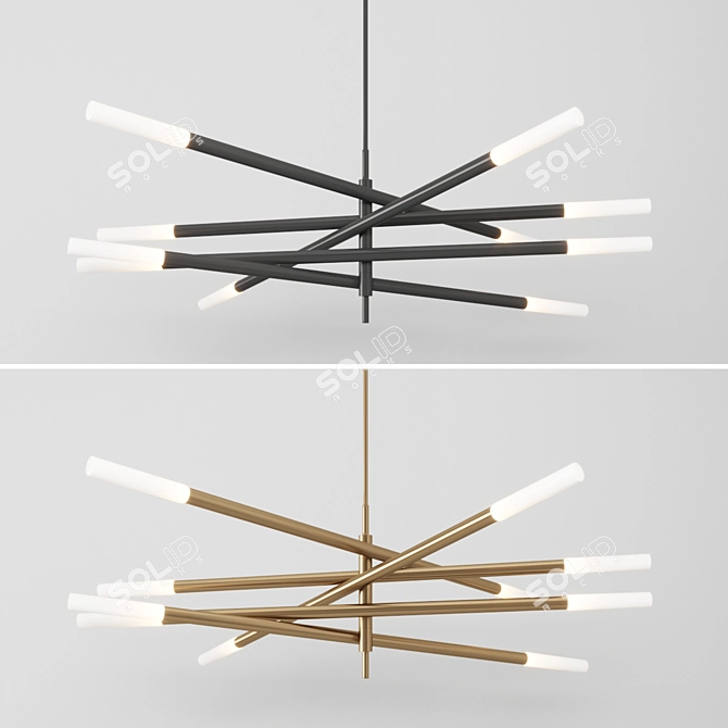 Rousseau Articulating Chandelier: Exquisite Design by Kelly Wearstler 3D model image 1