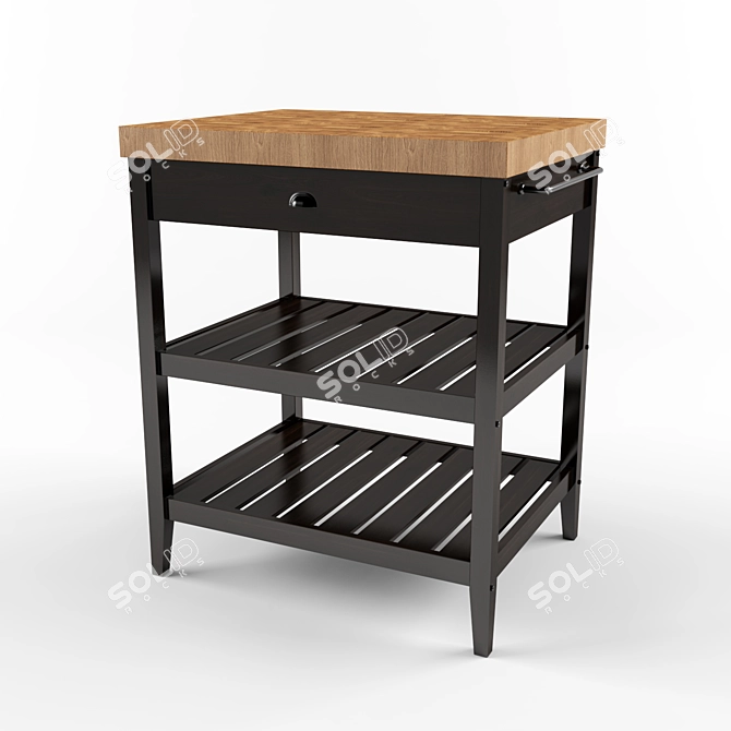 Modern Freestanding Kitchen Island 3D model image 1