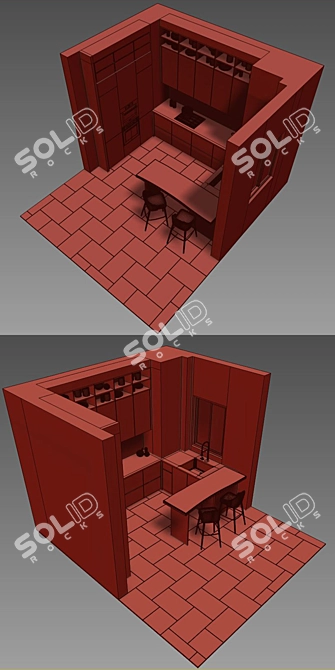 3D Journal Kitchen Model - V-Ray/Corona Compatible 3D model image 3