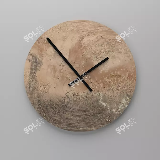 Saturn Wall Clock: Scandinavian Style, Minimalist Décor 3D model image 1