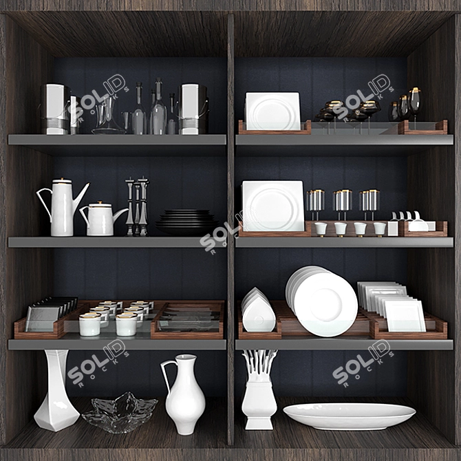 Exclusive Dish Set: Perfect for Corona Render 3D model image 1