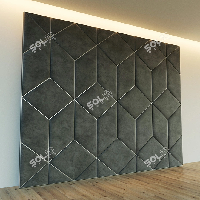 Decorative Soft Metal-Trimmed Wall 3D model image 3