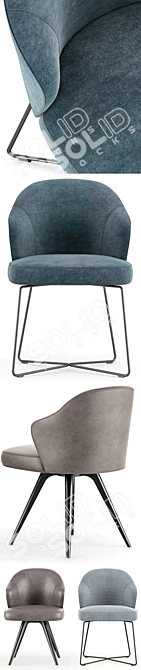 Modern Minotti Leslie Dining Chairs 3D model image 2