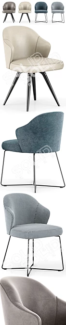 Modern Minotti Leslie Dining Chairs 3D model image 3