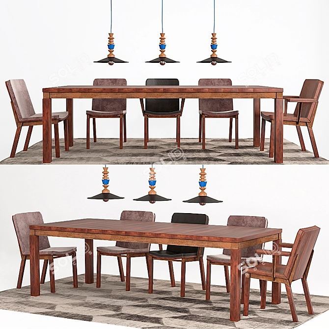 Modern Carlos Motta Table Set 3D model image 1