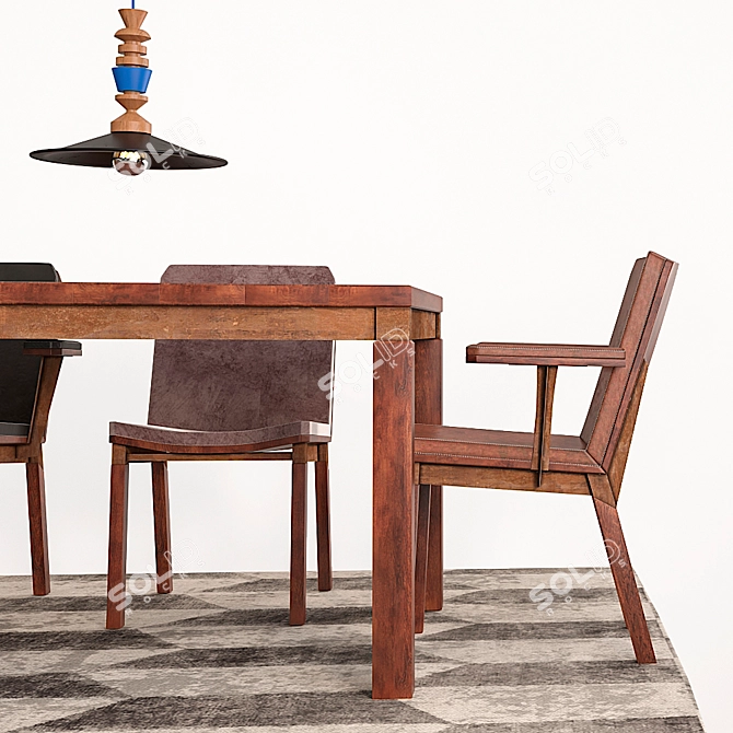 Modern Carlos Motta Table Set 3D model image 2