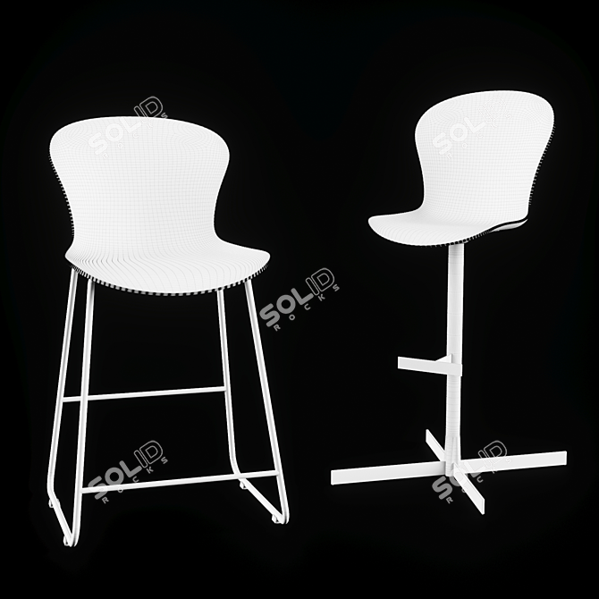 Sleek Adeliade Bar Chairs 3D model image 2