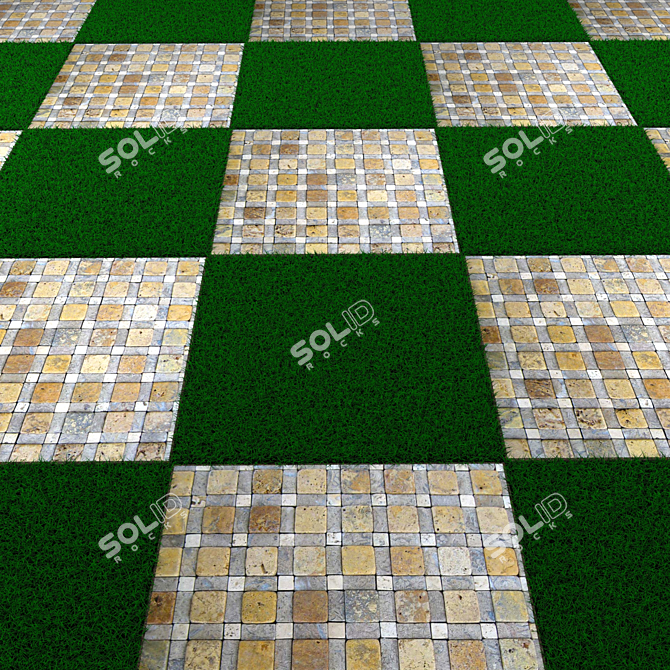 Versatile Yard Grass Tiles 3D model image 1