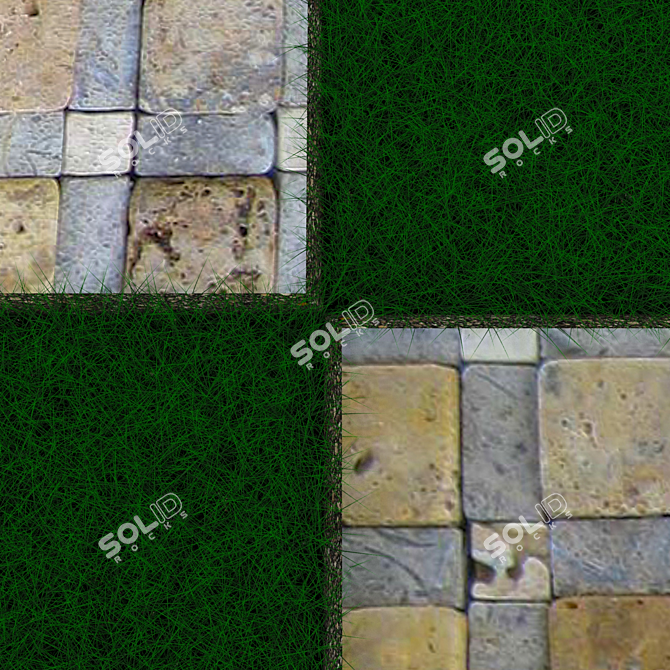 Versatile Yard Grass Tiles 3D model image 2