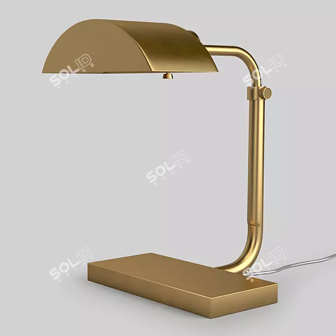 Elegant Aged Brass Desk Lamp 3D model image 1