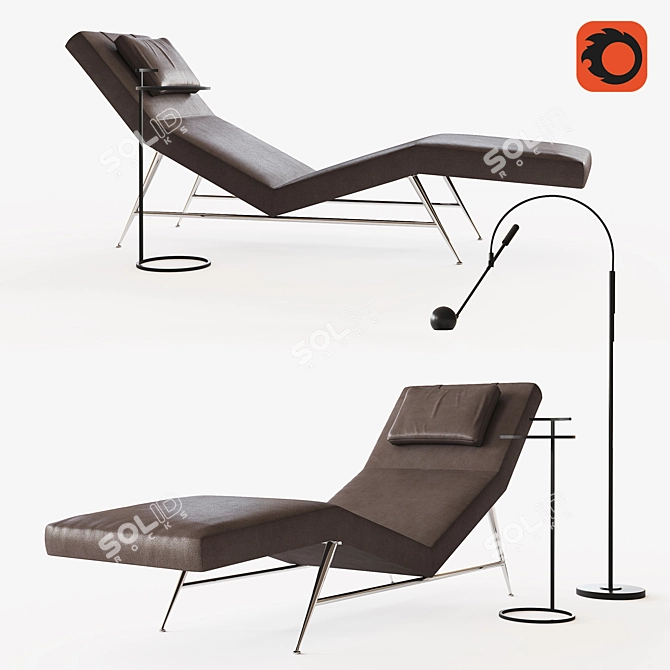 Luxury Milo Baughman Lounge 3D model image 1