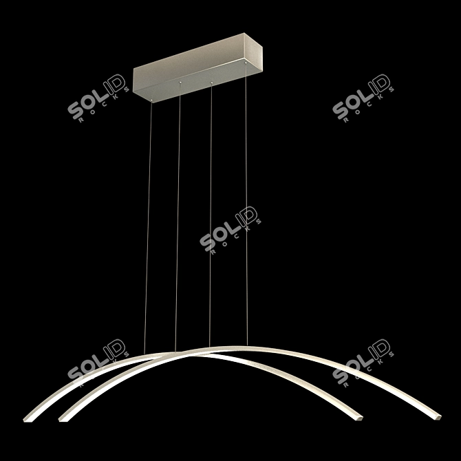 Modern Double LED Linear Chandelier 3D model image 1