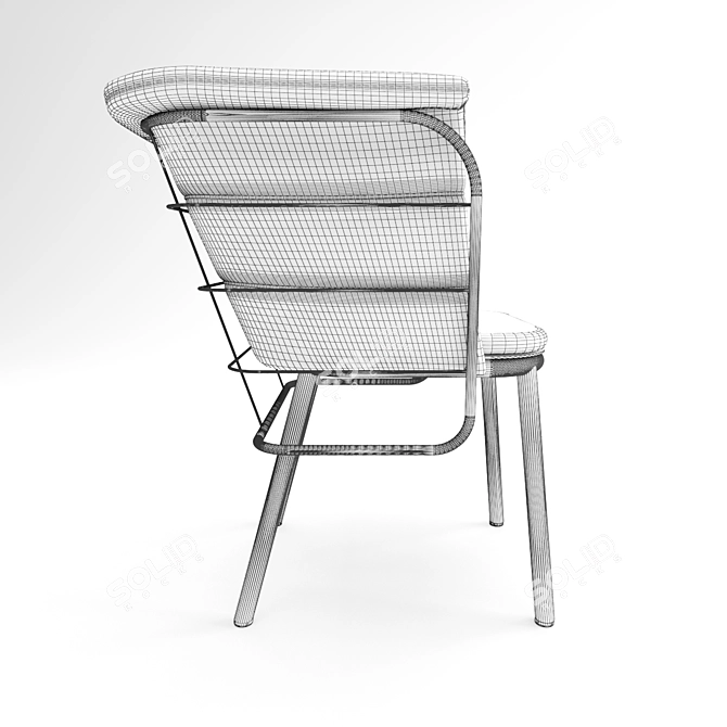 Sturdy Outdoor Metal Chair 3D model image 3