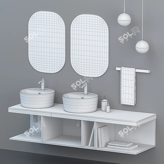 Aesthetic Bathroom Set with Decor 3D model image 2