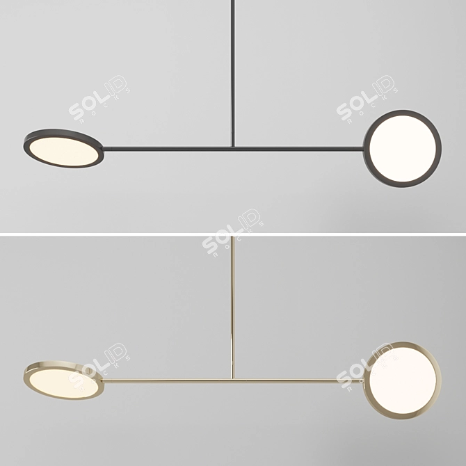 Contemporary Discus Pendant Light 3D model image 1