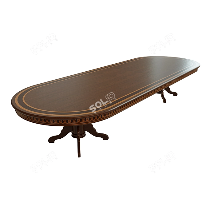 Elegant Veneer Dining Table 3D model image 1