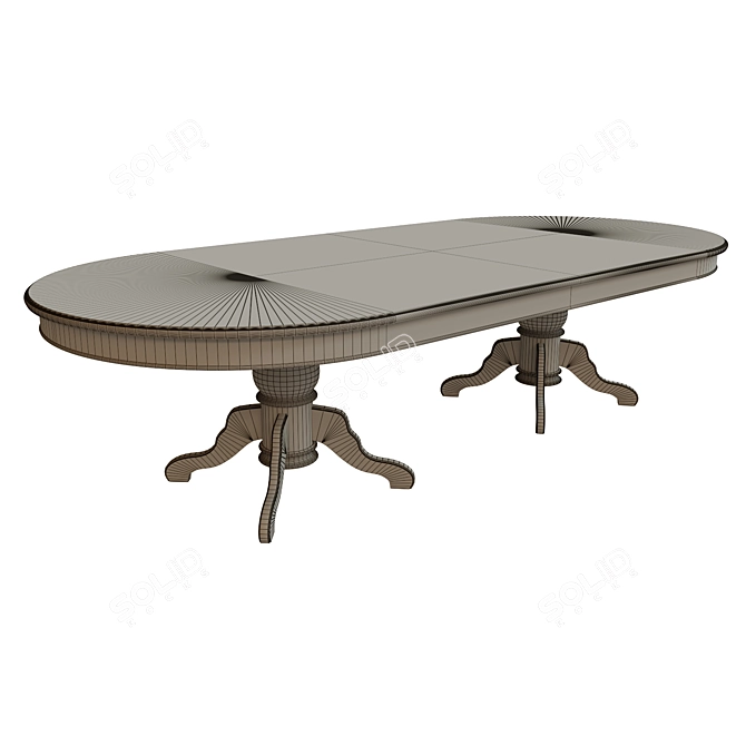 Elegant Veneer Dining Table 3D model image 3