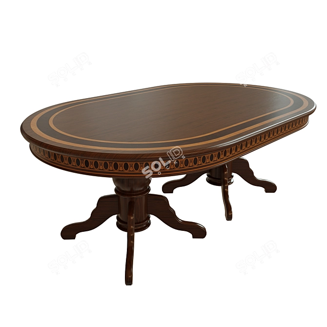 Veneer Dining Table: Modern and Elegant 3D model image 1