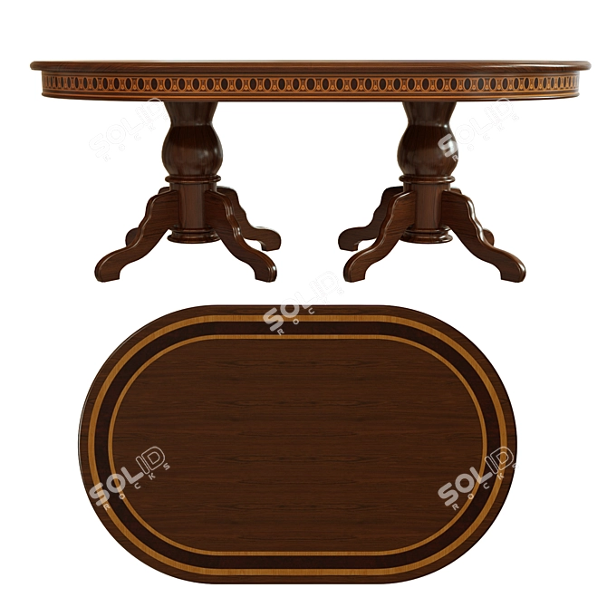 Veneer Dining Table: Modern and Elegant 3D model image 2